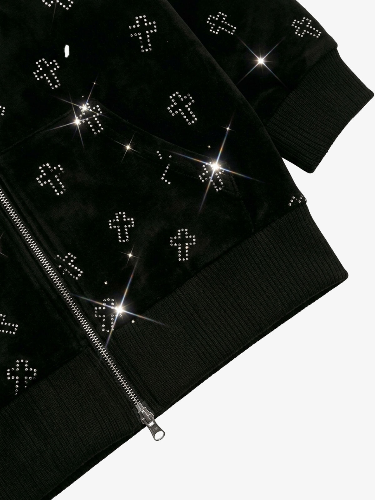 Rhinestone Cross Masked Sweatshirt