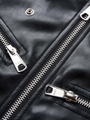Multi-Zip Faux Leather Biker Jacket