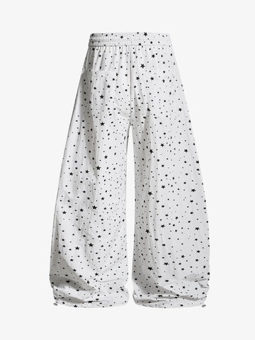 Star Pattern Side Stripe Baggy Track Pants 