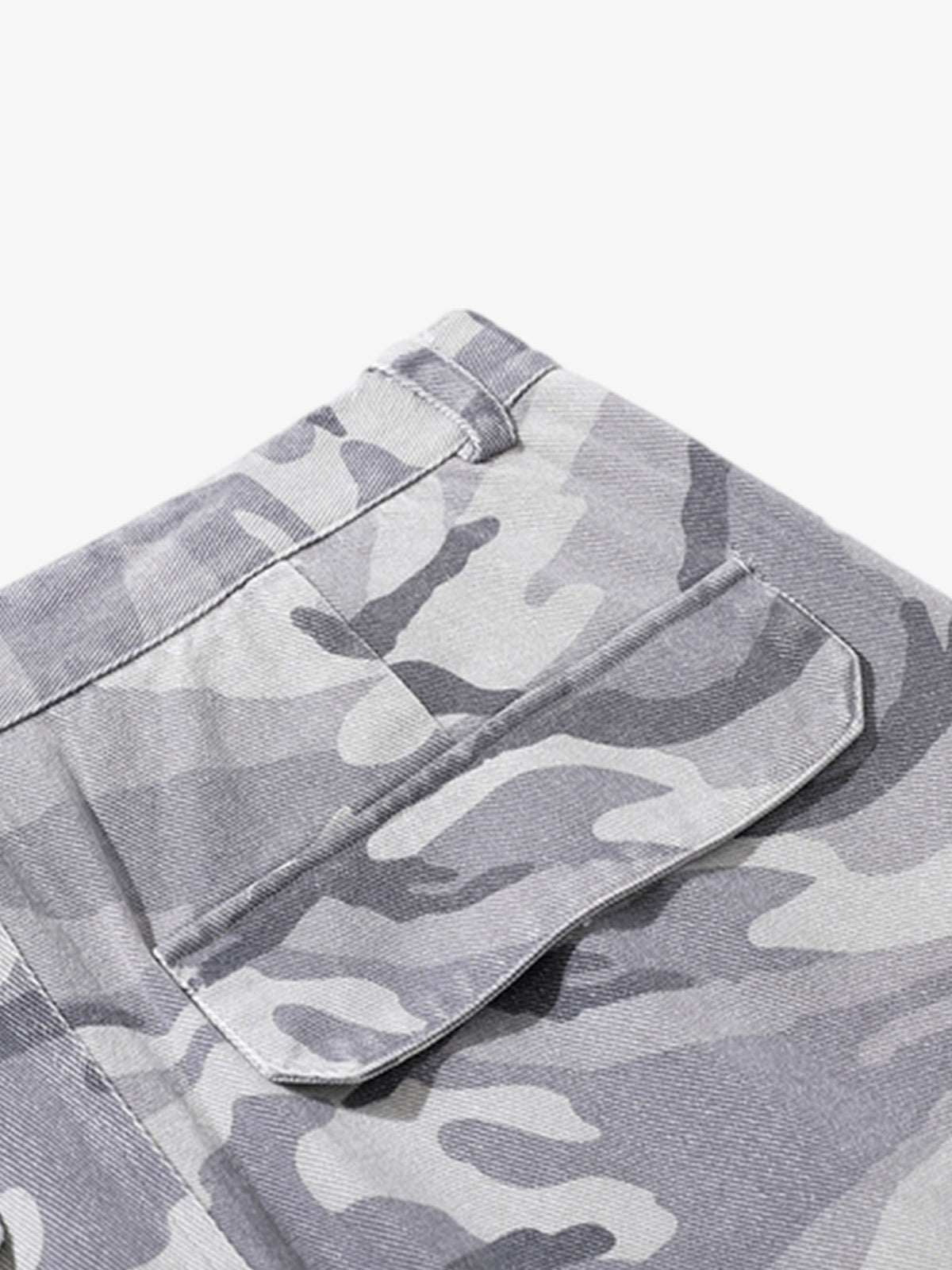 Snow Camouflage Machete Wide-Leg Cargo Barrel Pants - 2548 