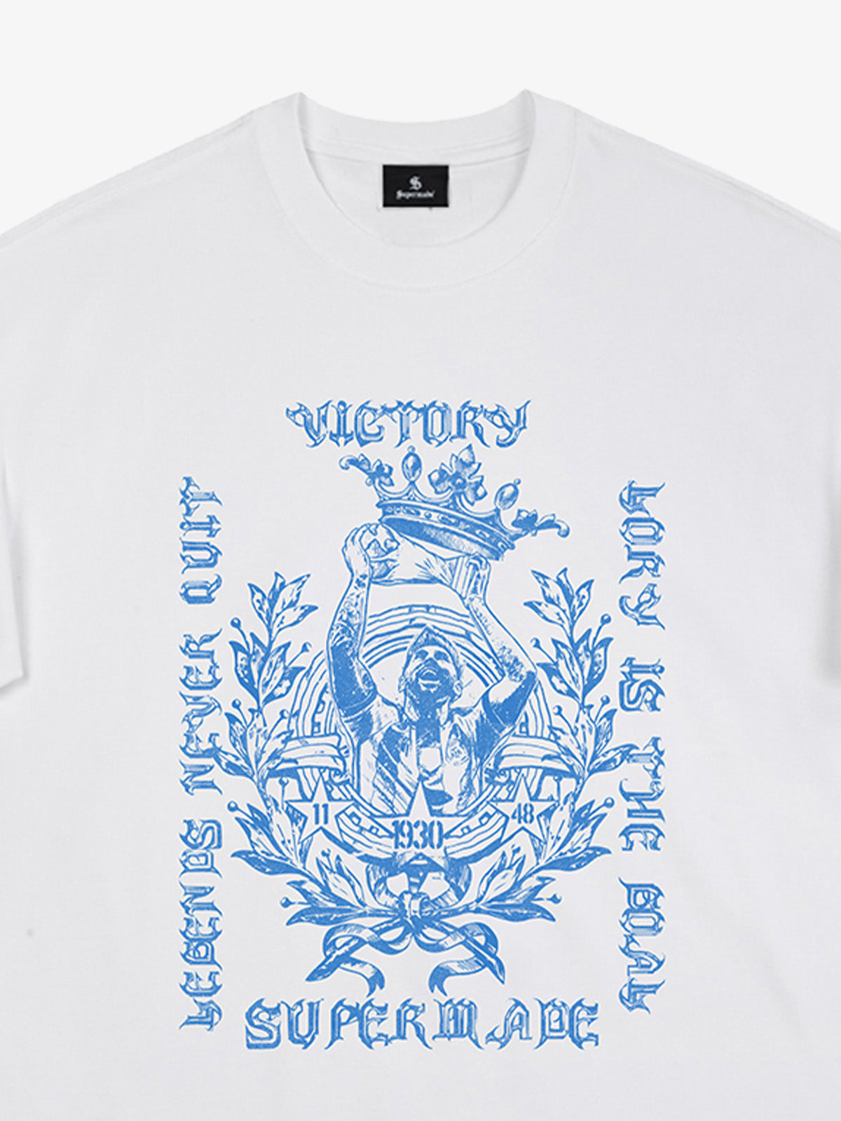 Cotton Graphic Print T-Shirt with Victory Legend Design 