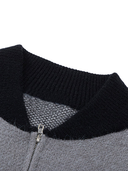 Thesupermade Retro Racing Bomber Sweater Jacket 