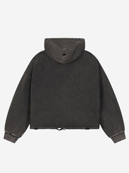 Logo Lightning Graphic Washed Distressed Hoodie