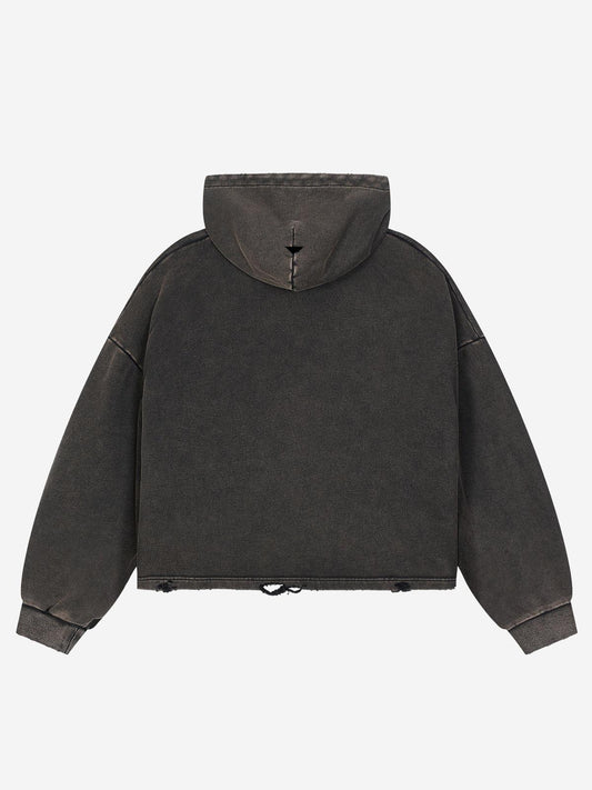 Hoodie mit Logo-Blitz-Grafik, gewaschen und im Used-Look