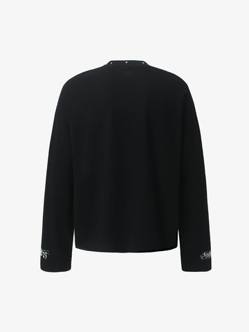 Studded Cross Graphic Heavyweight Waffle Long Sleeve Tee