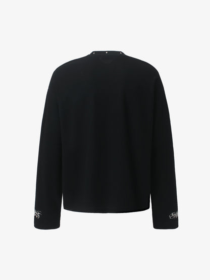 Studded Cross Graphic Heavyweight Waffle Long Sleeve Tee