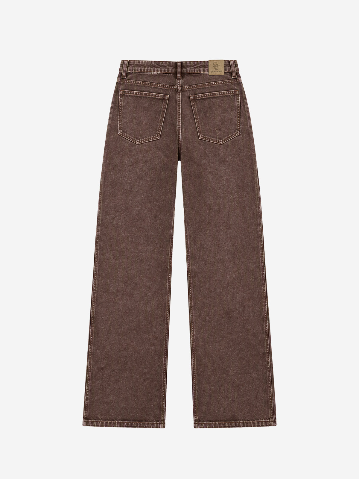 Scorpion Embroidered Pearl-Studded Distressed Straight-Leg Jeans