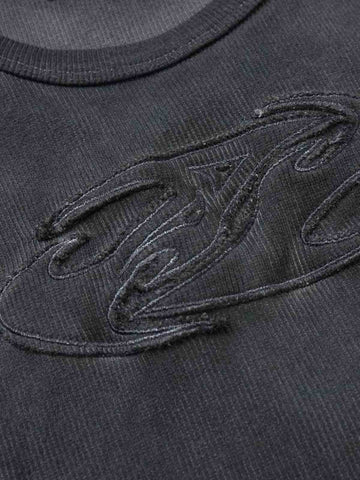 Exposed Seams Washed Knit Vest