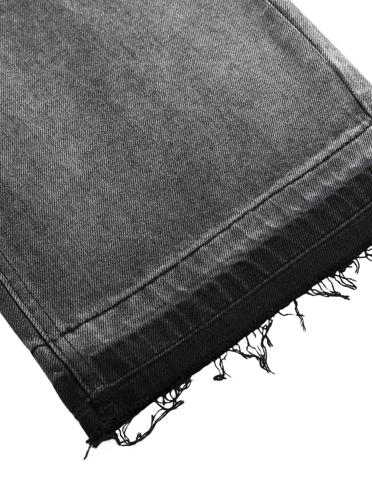 Washed Raw Edge Straight Jeans 