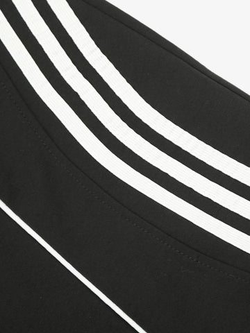 Curved-Seam Striped Baggy Sweatpants