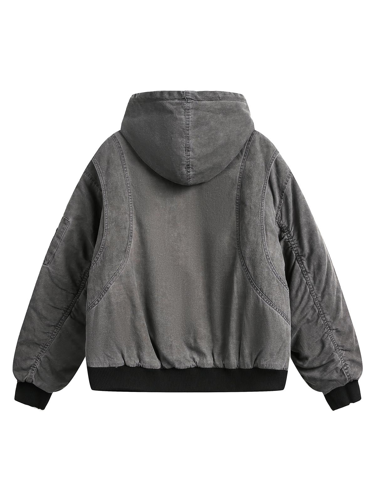 Thesupermade Distressed Washed Quilted Denim Jacket