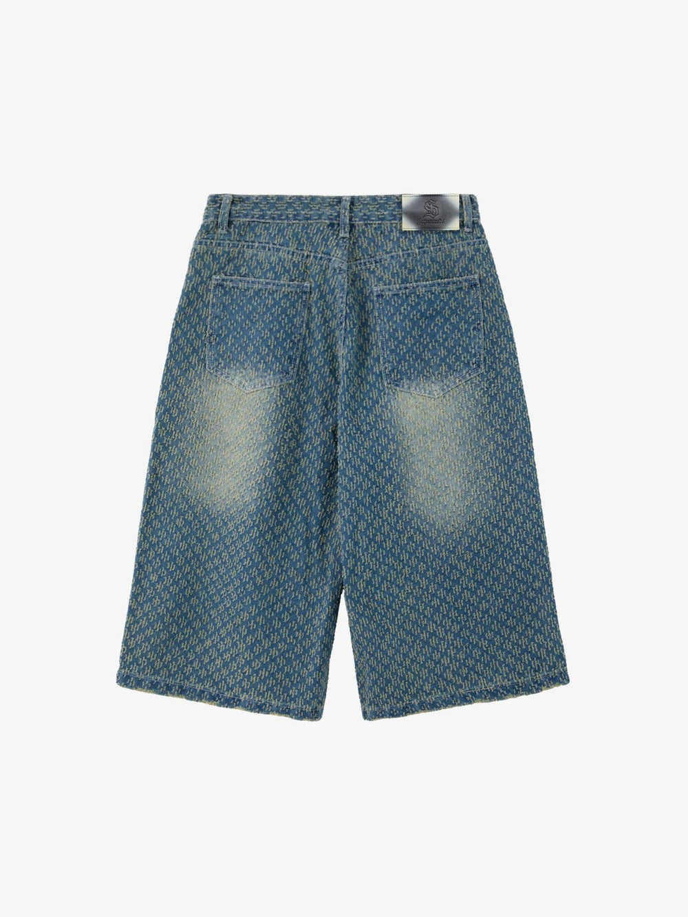 Vintage Distressed Textured Ripped Wide Leg Denim Jorts 