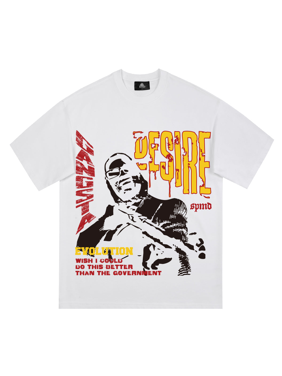 Retro Letter Protrait Graphic Print T-Shirt 