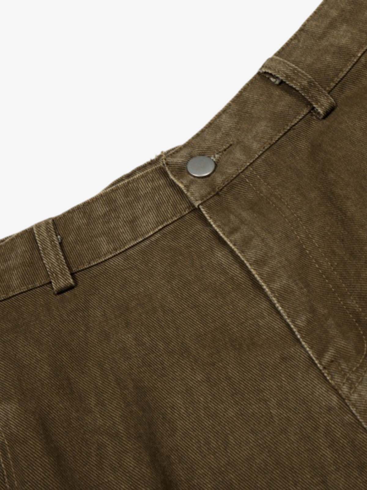 Washed Panel Cut Wide Leg Denim Jeans