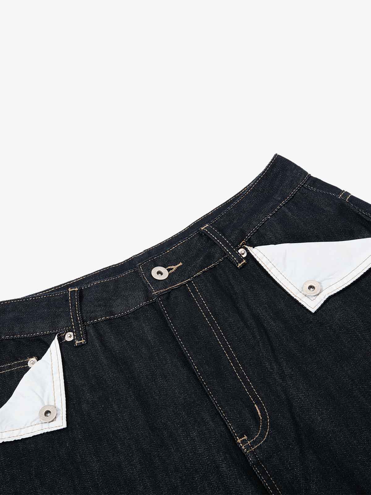 Cinch Back Contrast Stitch Jeans 