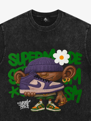 Street Cartoon Sneaker Graffiti Sneaker T-shirt 