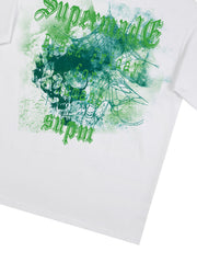 Gothic Skull Spiderweb Graphic T-Shirt 