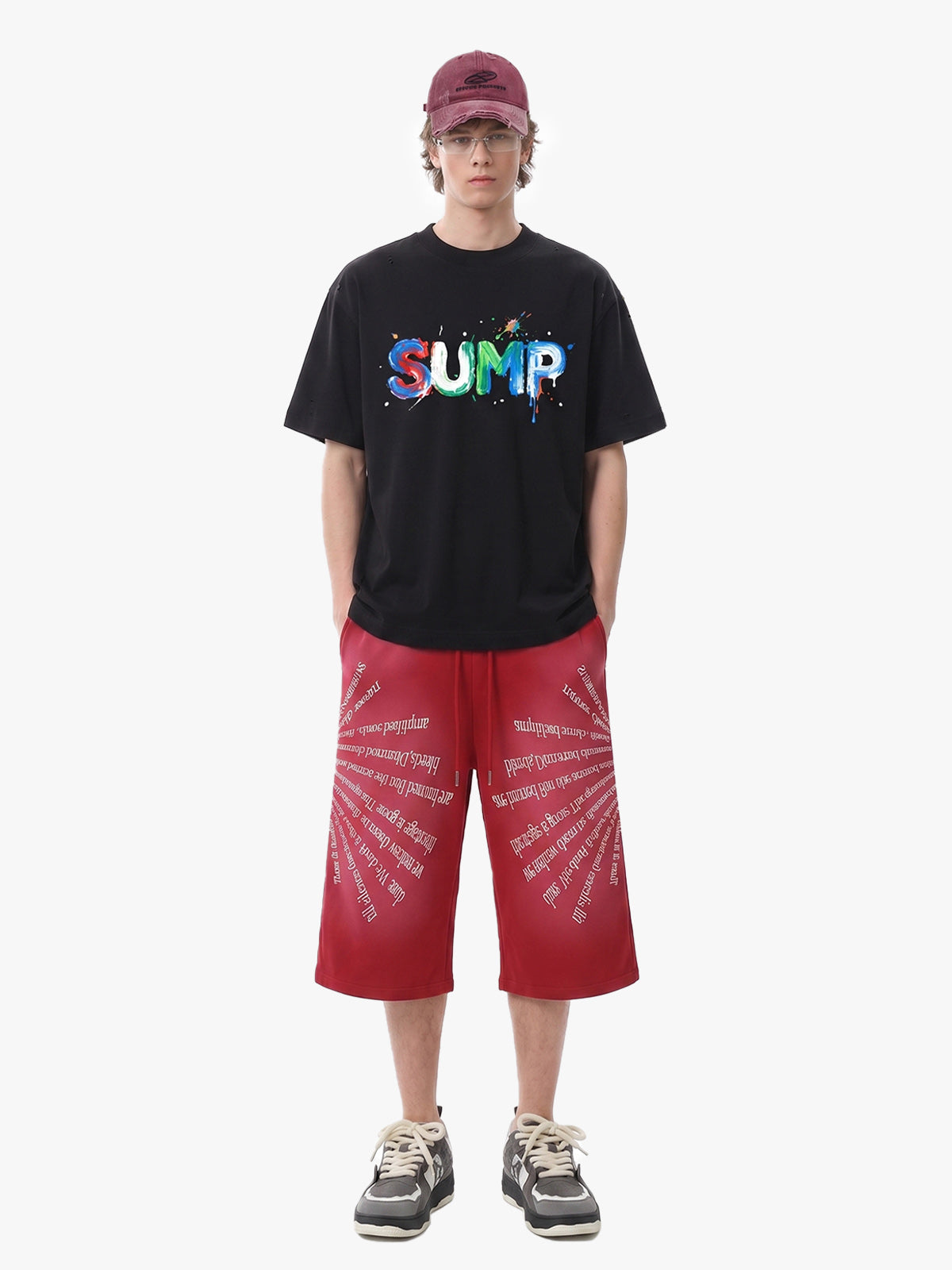 Graffiti Paint Drip Letter Print Oversized T-Shirt 