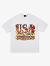 T-shirt à motif floral drapeau américain