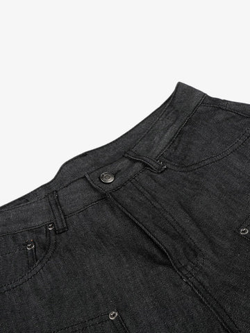 Pantalones cortos vaqueros con tachuelas y patchwork