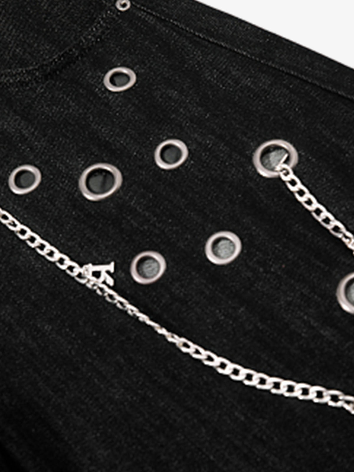 Vintage Eyelet Chain Baggy Jeans 