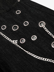 Vintage Eyelet Chain Baggy Jeans 