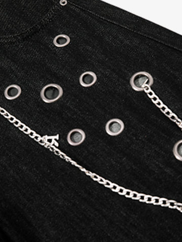 Vintage Eyelet Chain Baggy Jeans 