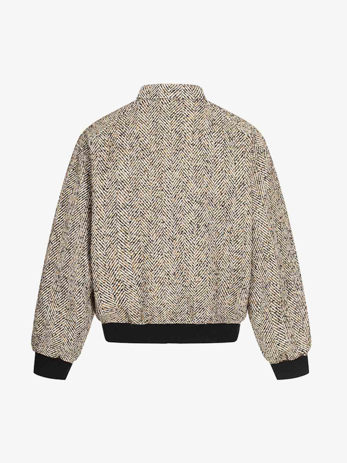 Vintage Herringbone Zip Up Jacket