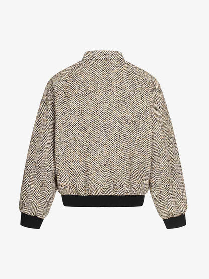 Vintage Herringbone Zip Up Jacket