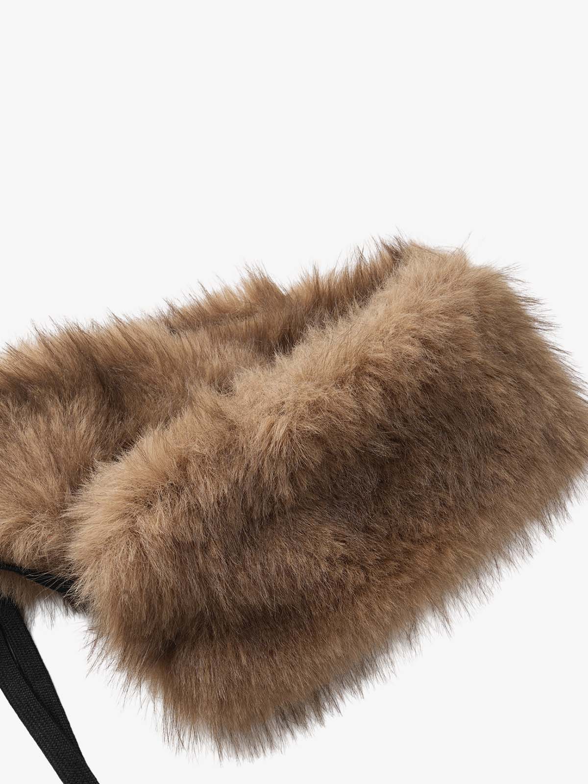 Faux Fur Waist Baggy Sweatpants