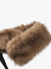 Faux Fur Waist Baggy Sweatpants