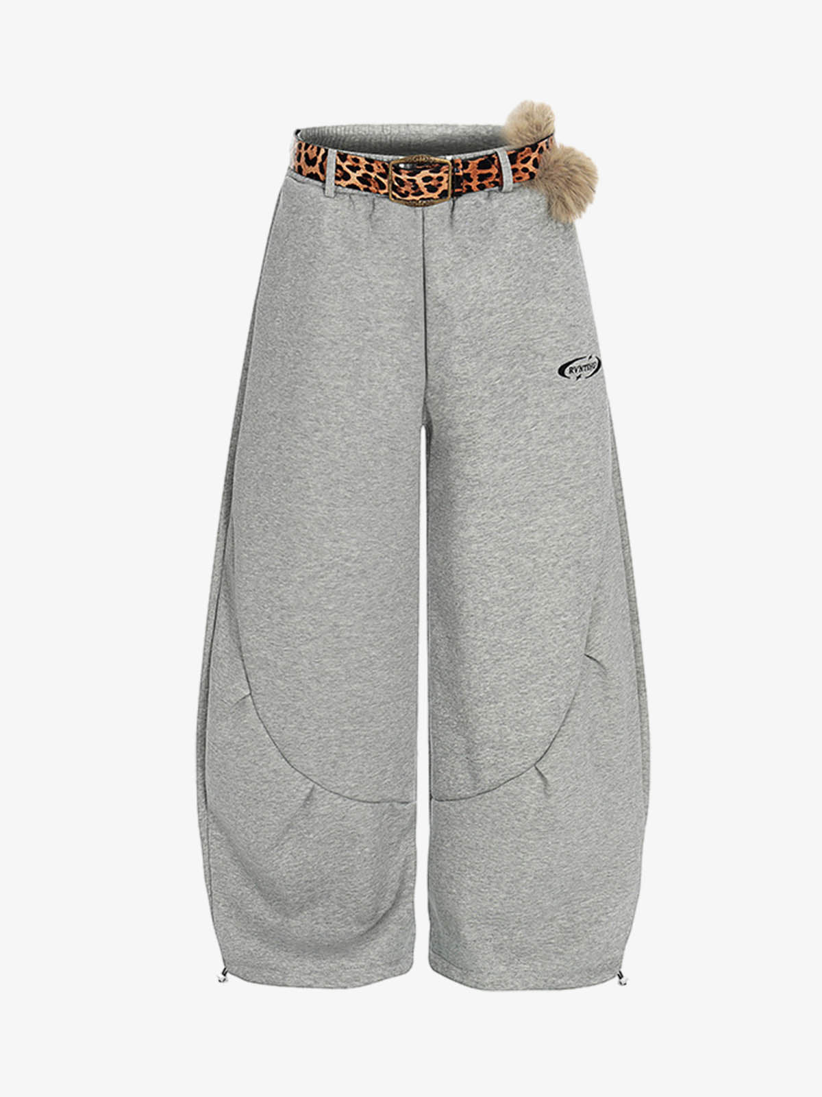 Stylish Wide-Leg Pants with Leopard Print Belt for Men and Women 