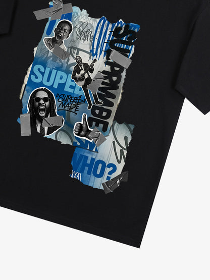 Supermade Trendy Retro Hip-Hop Character T-Shirt 