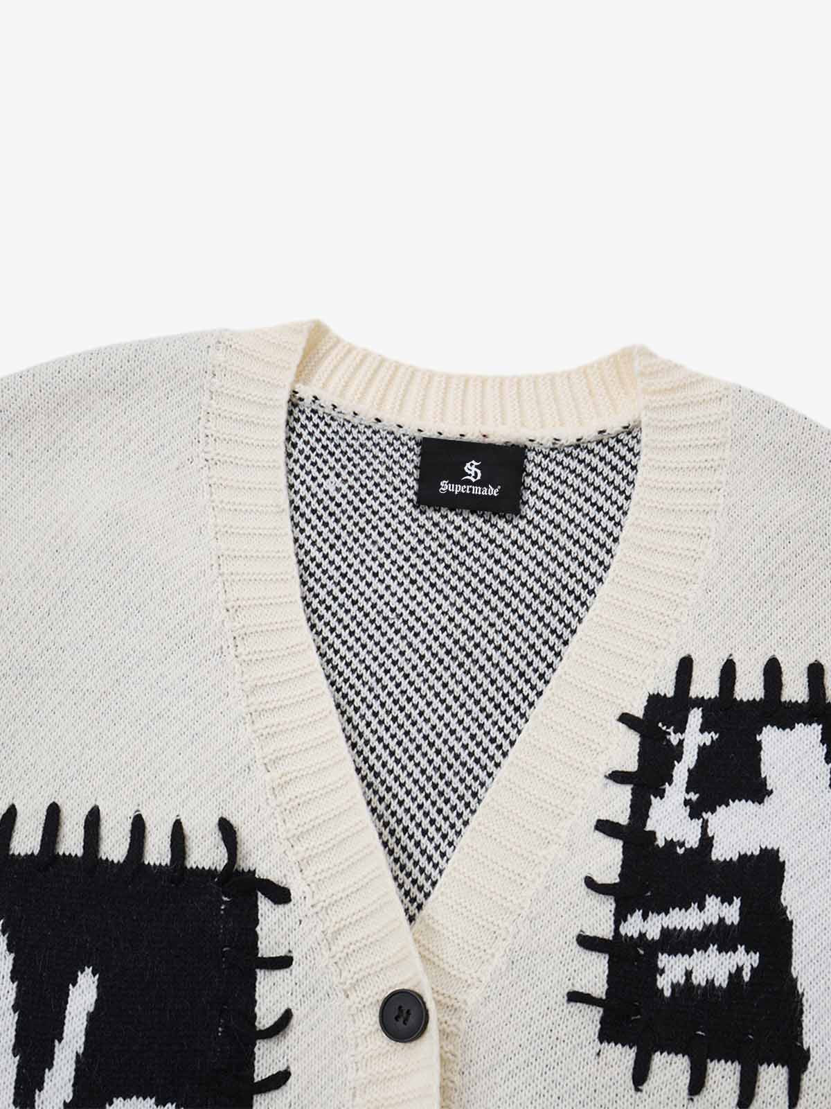 Cross Spider Jacquard Knit Sweater; Gray / M, Gray / L, Gray / XL, Gray / 2XL