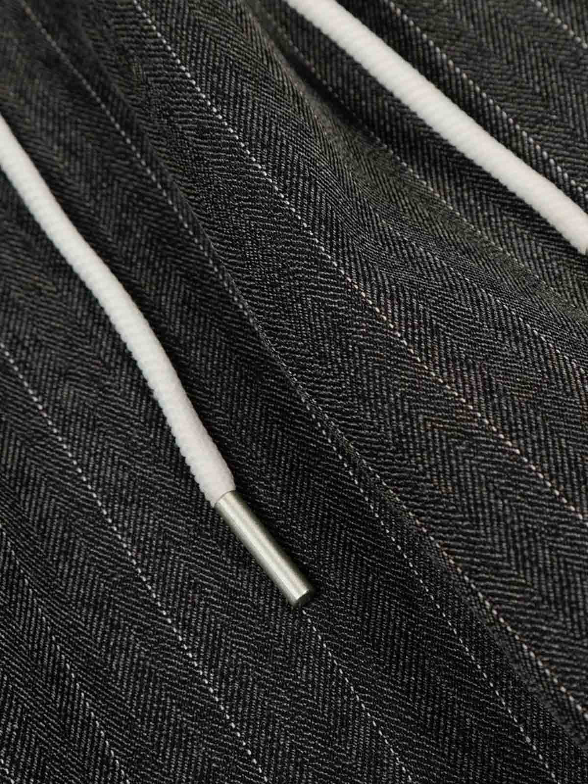 Pinstripe Elastic Waist Wide Leg Pants 