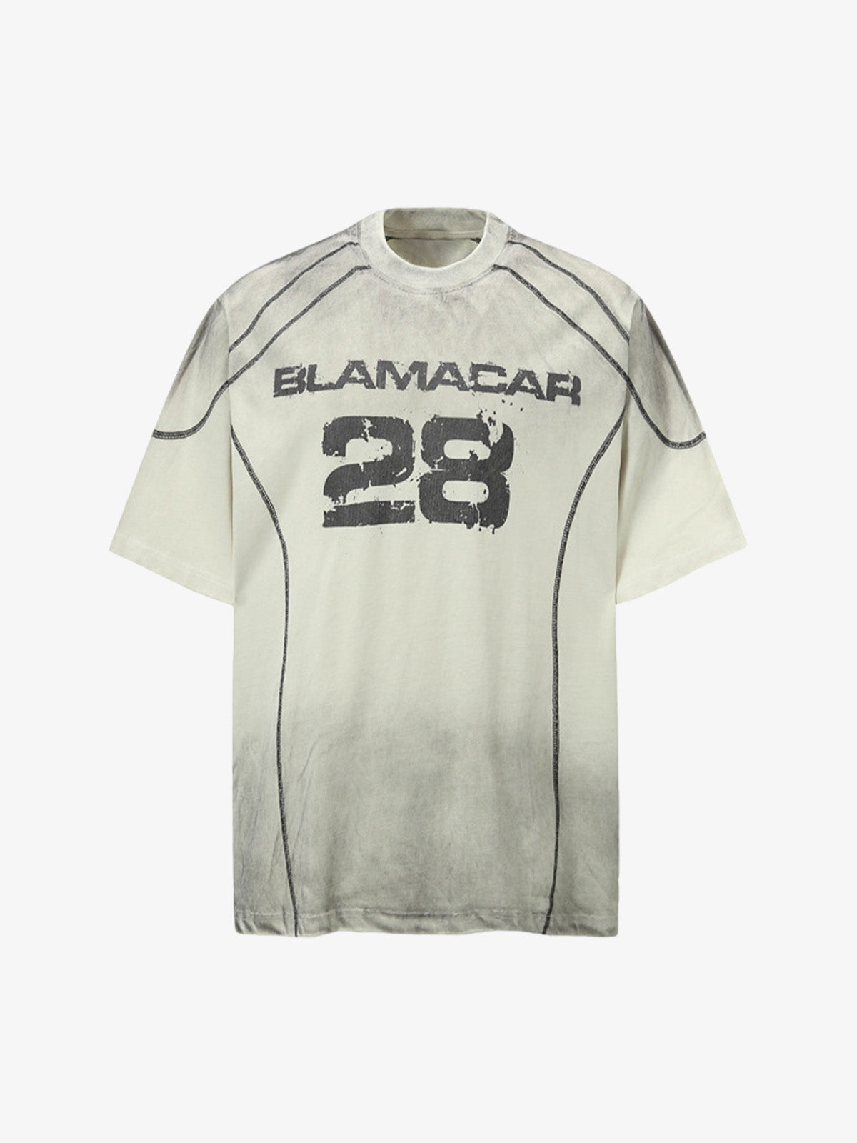Distressed Digital Print Short-sleeved T-shirt 
