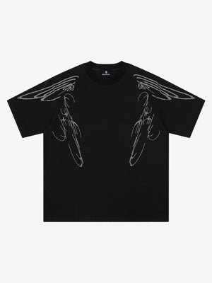 Y2K Cyber Aesthetic Rhinestone Graphic T-Shirt 