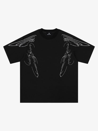 Y2K Cyber Aesthetic Rhinestone Graphic T-Shirt 