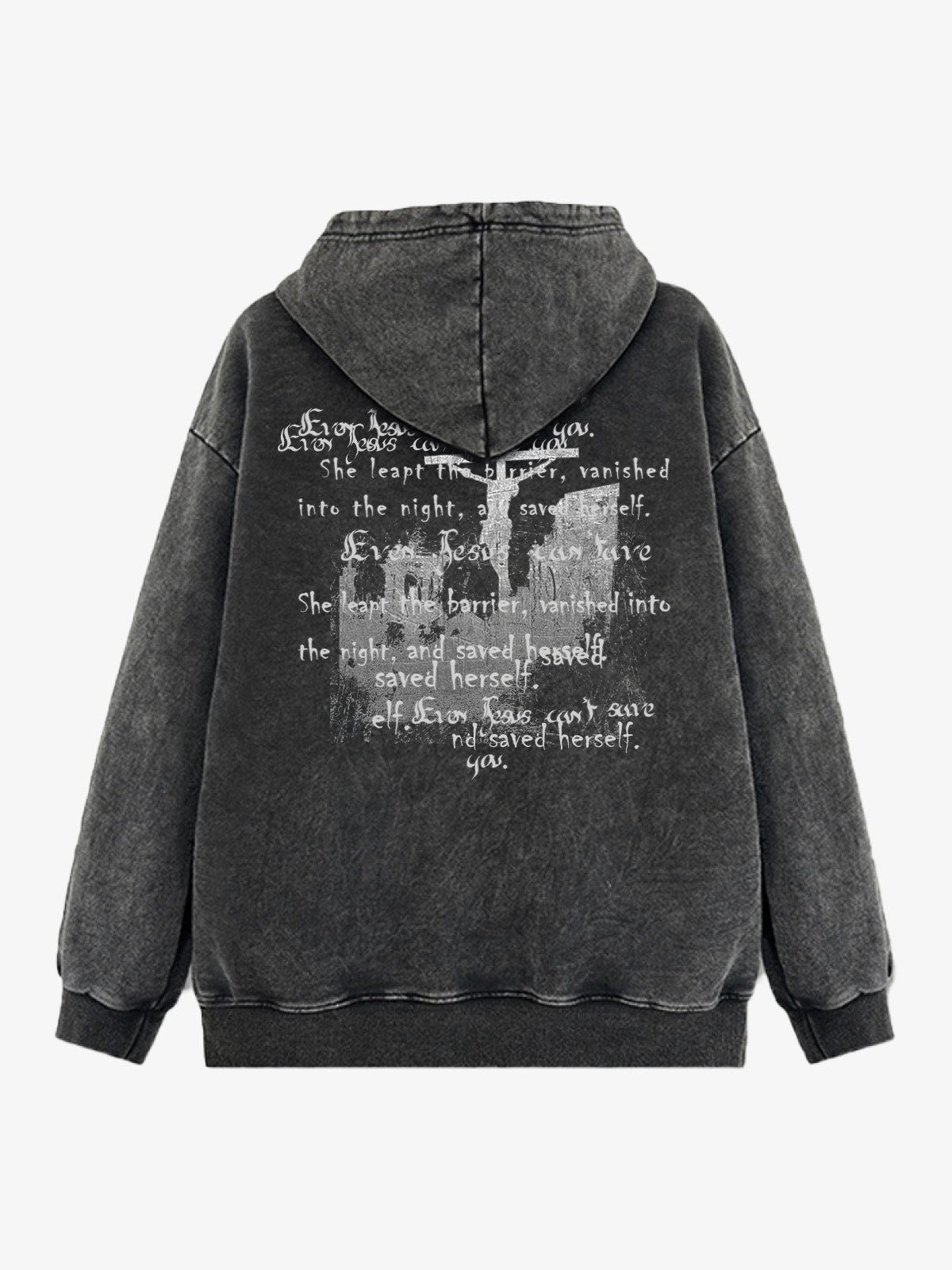 Metallic Script Letter Cross Graphic Hoodie 