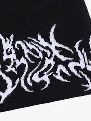 Bonnet en tricot jacquard gothique foncé