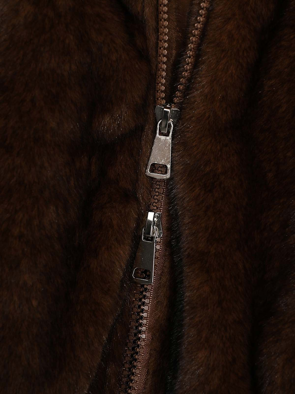 Retro Plush Fleece Stand-Collar Zip-Up Jacket 