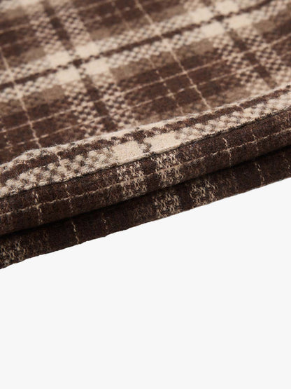 Plaid Fleece Baggy Cargo Pants 