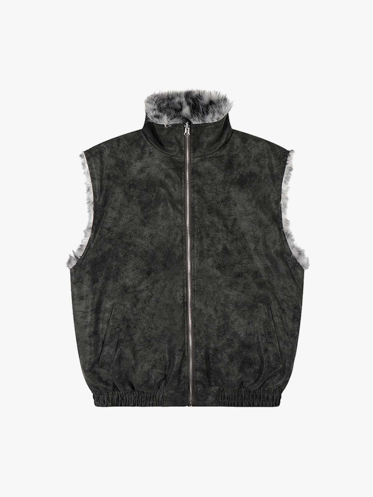 Stylish Sleeveless Vest with Leopard Trim for Men and Women - Perfect for Casual and Trendy Looks 