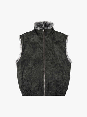 Stylish Sleeveless Vest with Leopard Trim for Men and Women - Perfect for Casual and Trendy Looks 
