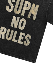 Washed Tape Collage “No Rules” T-Shirt 