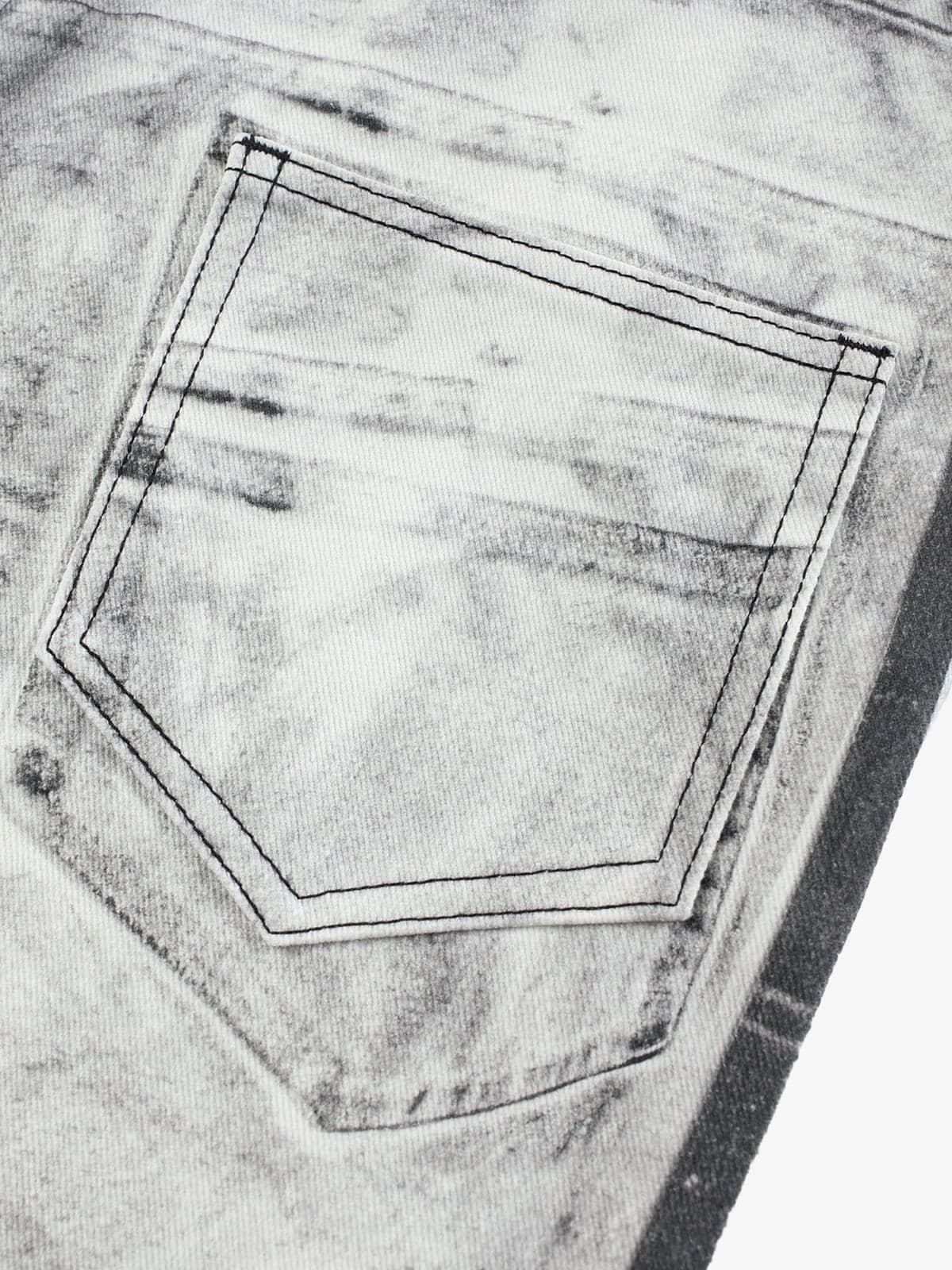 Thesupermade Distressed Destroyed Striped 3D Print Jeans