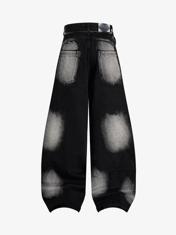 Pleated Scimitar Jeans