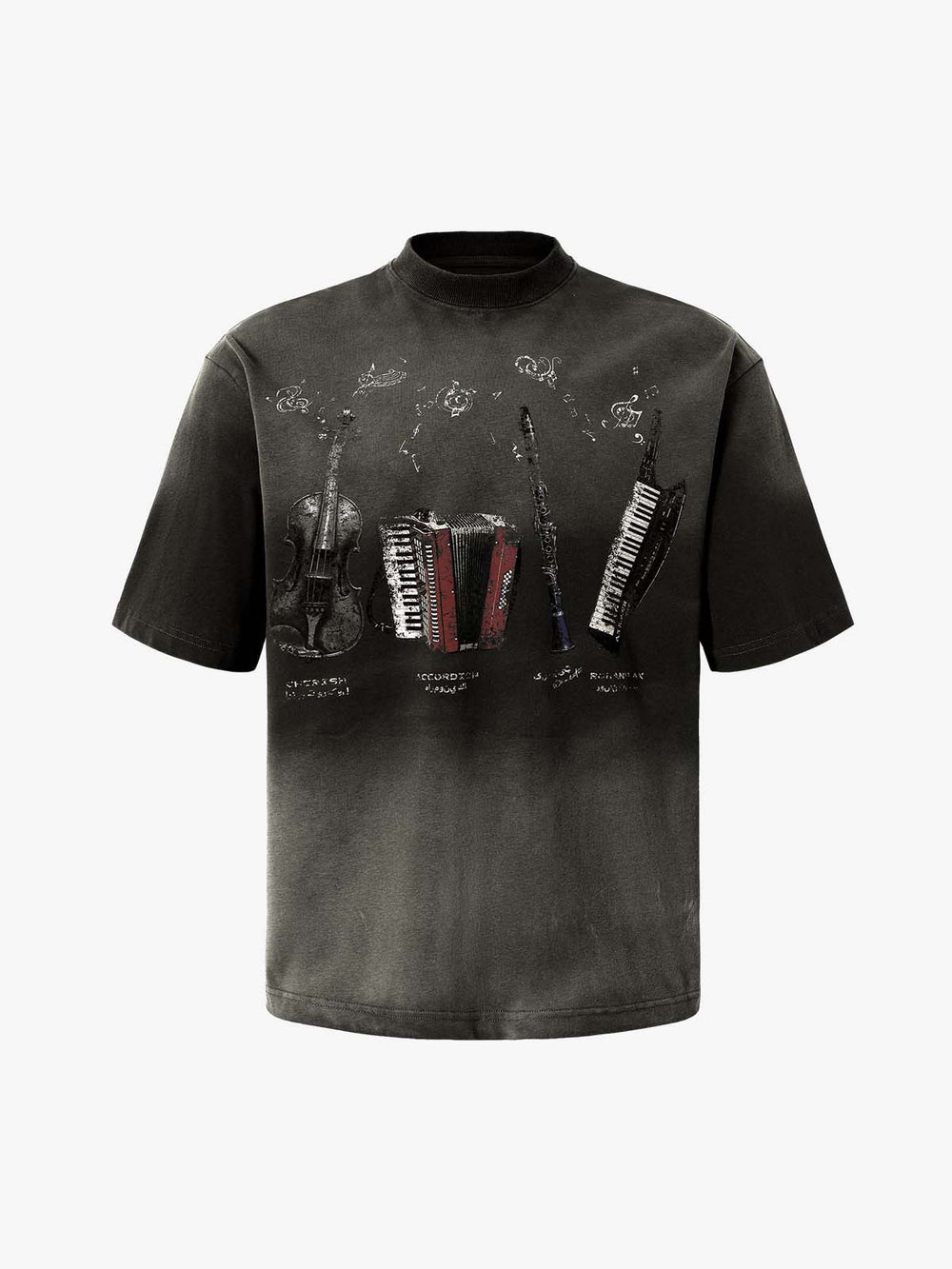 T-Shirt mit Musikinstrument-Grafik