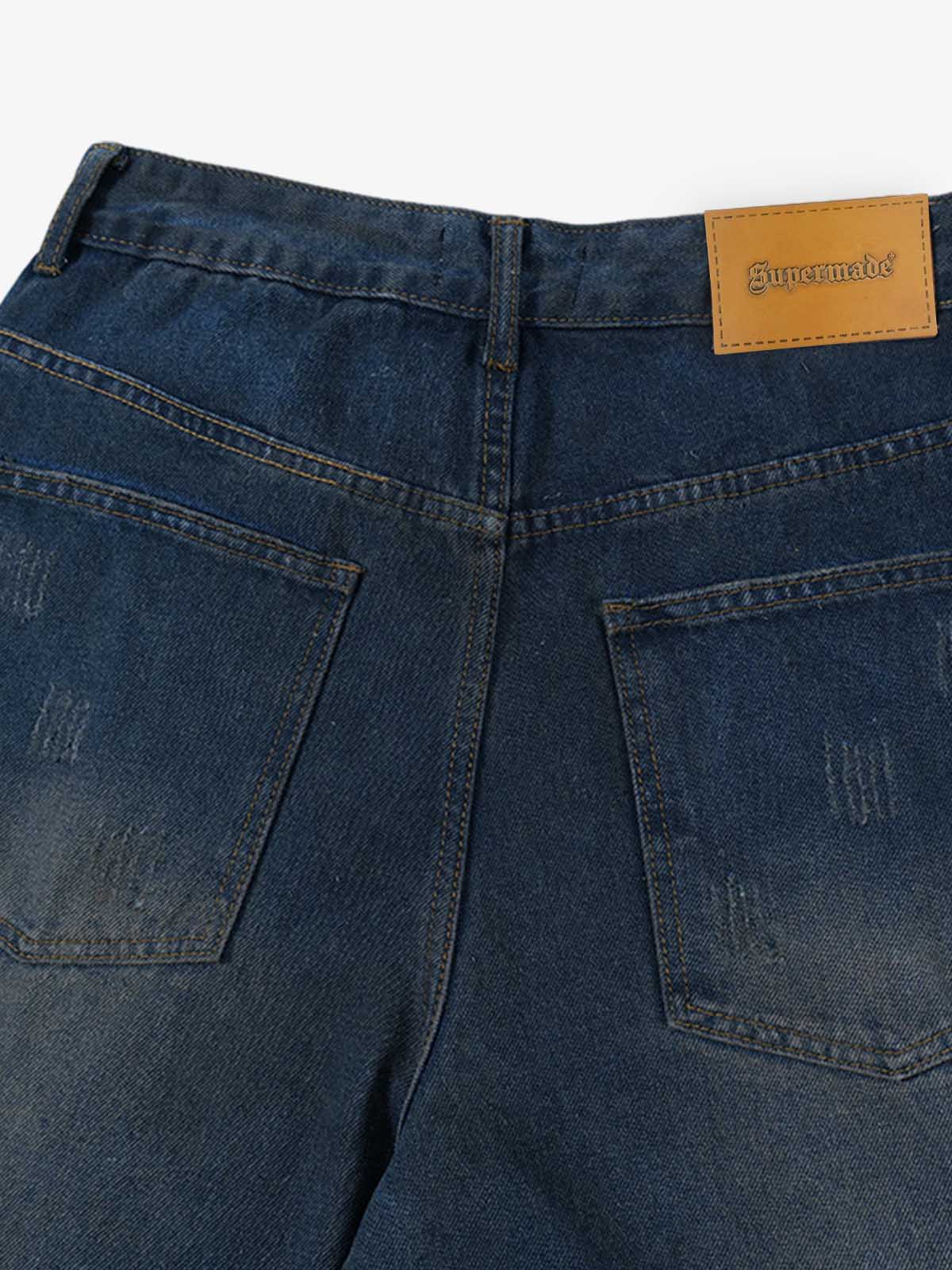 Thesupermade Street Heavy Washed Ripped Jeans 