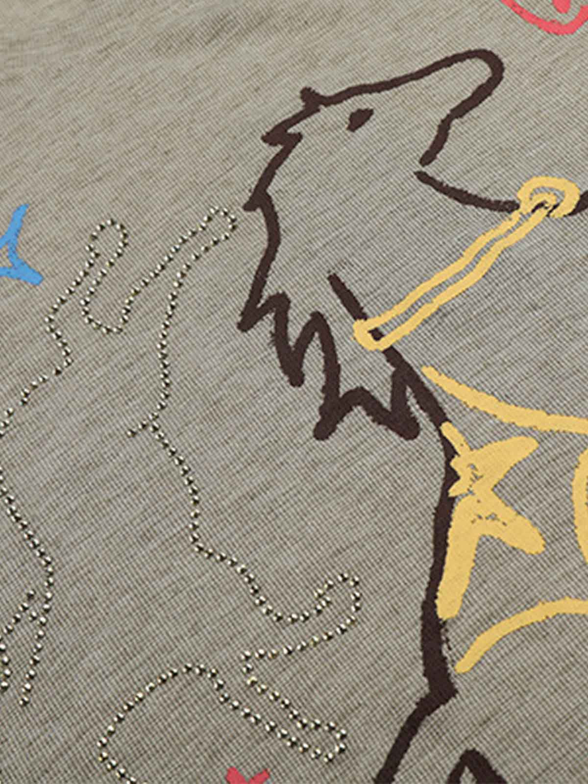 Hand-Drawn Pony Graphic Long Sleeve Tee